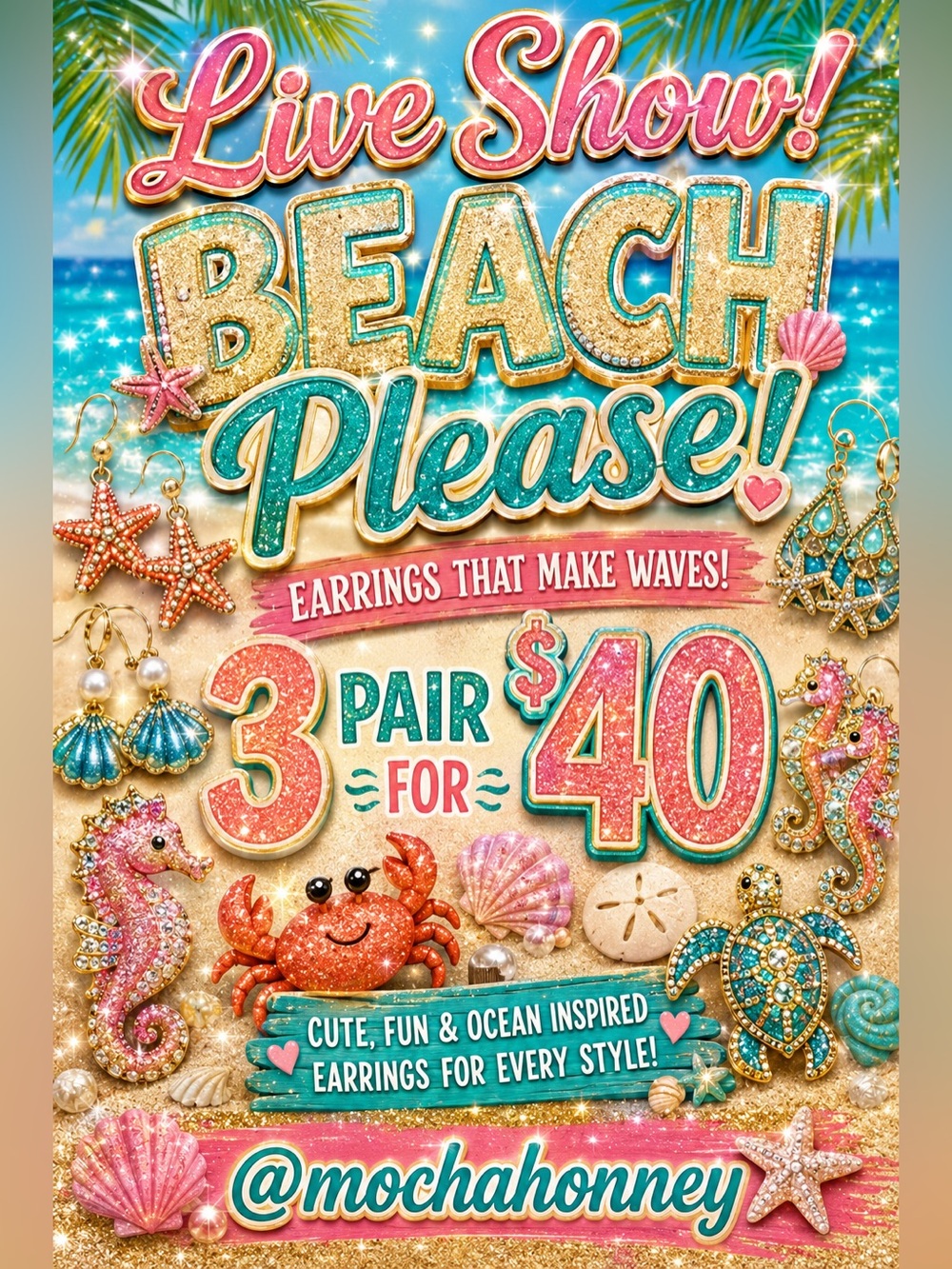 Beach Please!  • 3/$40 Earrings